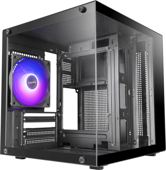 Mars Gaming MC-CUBE Mini Torony Számítógépház + 1db 120mm ventilátor - Fekete