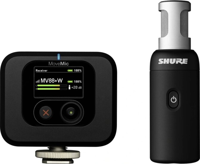 Shure MV88+W-KIT-Z6 Vezeték nélküli Sztereó Mikrofon + Kamera Vevőegység - Fekete