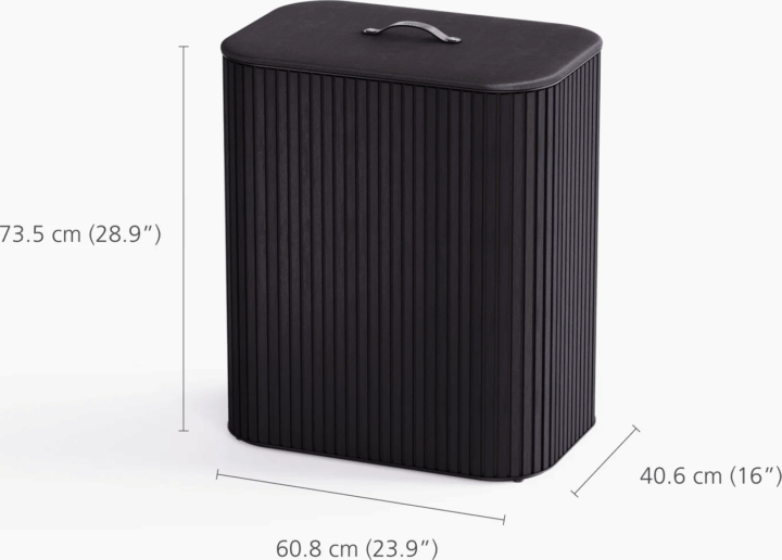 Joseph Joseph Tota Twin Luxe Bambusz szennyestartó 90l - Fekete