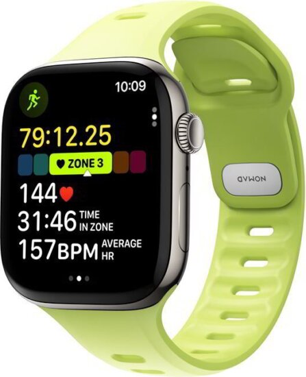 Nomad Tempo Band Apple Watch Fluorelasztomer Okosóra Szíj 49mm - Zöld
