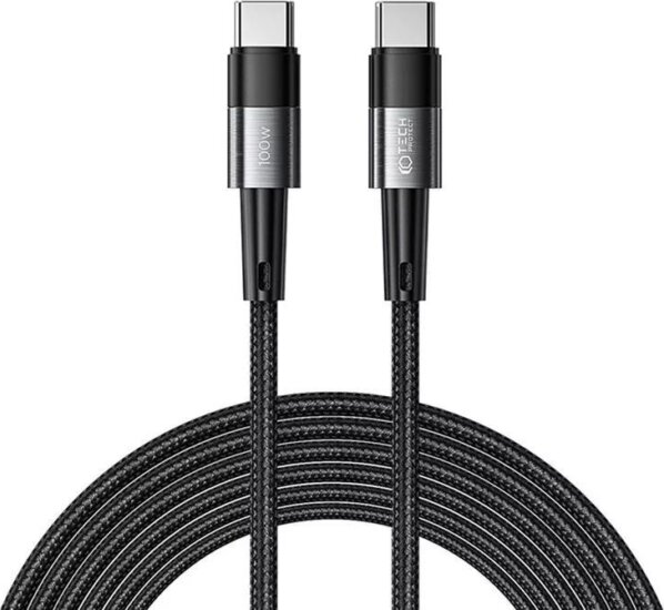 Tech-Protect TP606133 USB-C apa - USB-C apa PD Adat és Töltőkábel 100W 3m - Fekete