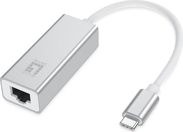 Level One USB-0402 USB-C apa - RJ45 anya Adapter - Fehér
