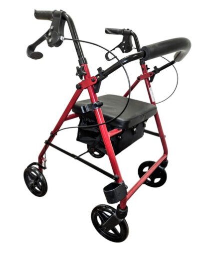 REHA FUND RF-610/C 4 kerekű Rollátor Max136kg - Fekete / Piros