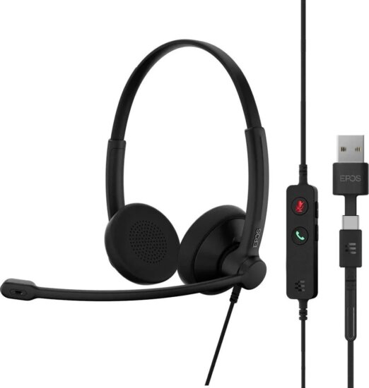 EPOS IMPACT 100 UC Stereo USB-C/A Vezetékes Call Center Headset - Fekete