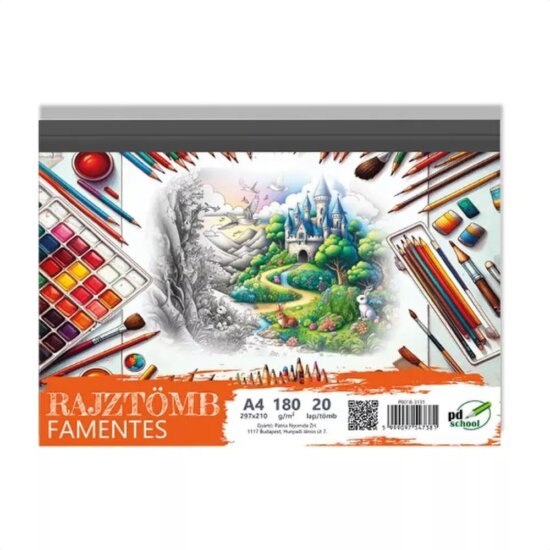 PD School A4 20 lapos Famentes Rajztömb