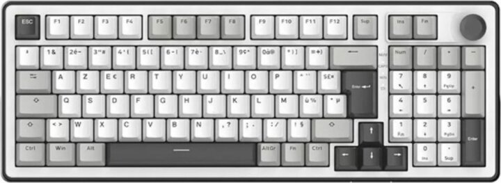 The G-Lab Keyz Elite 400 WG Tri-Mode Wireless Mechanikus Gamer RGB Billentyűzet US - Fehér/Szürke