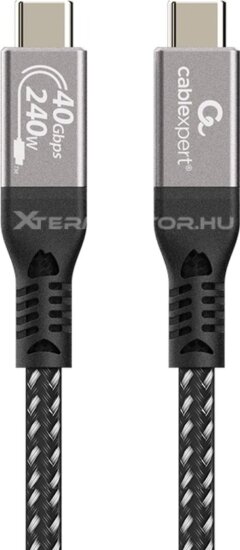 Gembird CCBP-USB4-CMCM240-0.5M Prémium USB Type-C apa - USB Type-C apa 4.0 Adat és töltőkábel 0.5m - Fekete