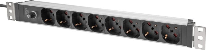 Digitus DN-95410-IT 19" Rack 8 aljzatos Olasz szabványú Hálozati Elosztó 2m - Fekete/Szürke