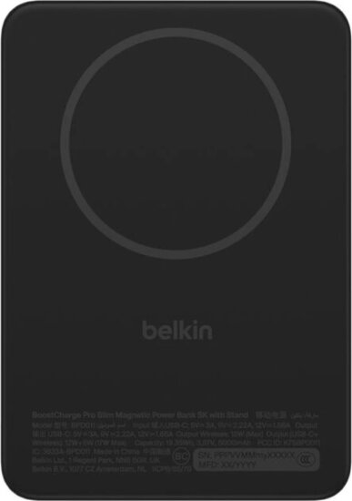 Belkin BPD011HQBK BoostCharge Slim Mágneses Powerbank 5000mAh 15W - Fekete