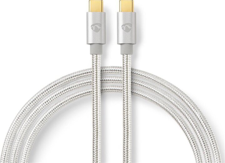 Nedis CCTB64700AL10 USB-C apa - USB-C apa 3.2 Gen 1 Adat és Töltőkábel 60W 1m - Fehér