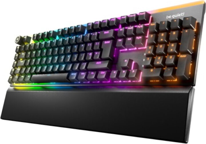Be Quiet! Light Mount Silent Linear Mechanikus Vezetékes Gamer Billentyűzet UK - Fekete