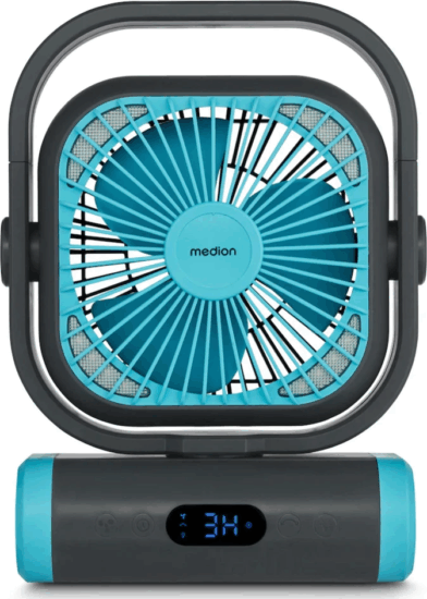 Medion MD 12065 LIFE Okos Hordozható Akkus ventilátor 33cm - Kék / Fekete
