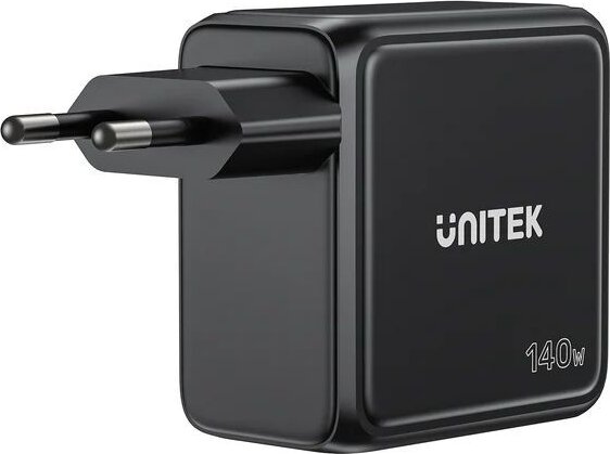 Unitek Rexo USB-A / 3x USB-C GaN Gyorstöltő Adapter LCD Kijelzővel 140W - Fekete