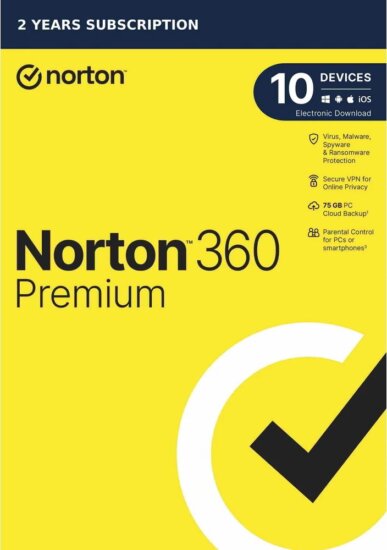 Norton 360 Premium 21435454 75GB HUN Online Vírusirtó Szoftver (10 eszköz / 2 év)