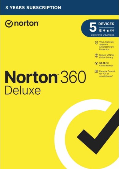 Norton 360 Deluxe 21435543 50GB HUN Online Vírusirtó Szoftver (5 eszköz / 3 év)