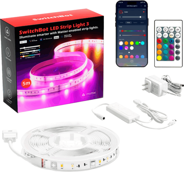 SwitchBot LED Strip Light 3 Okos Beltéri Szalad dekoráció 5m - RGB