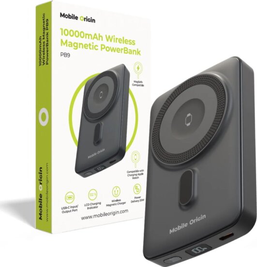 Mobile Origin PB9 Wireless PowerBank 10000mAh 20W - Fekete