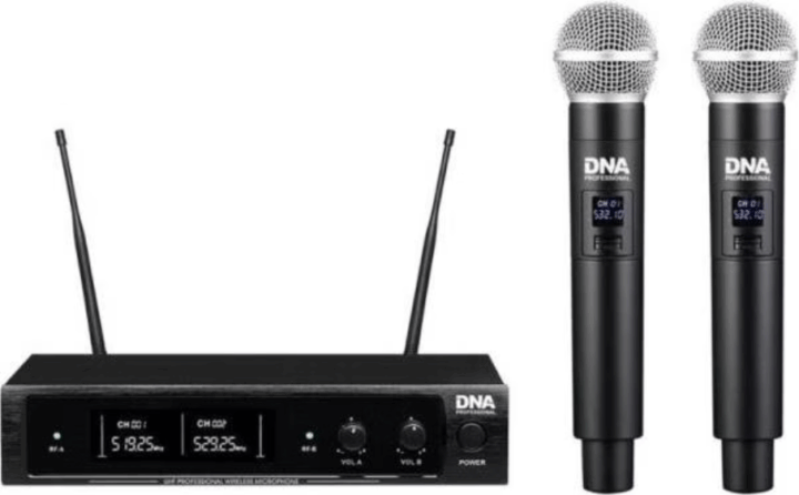 DNA professional DJ Kardioid Wireless Mikrofon szett 2db + Vevőegység - Fekete