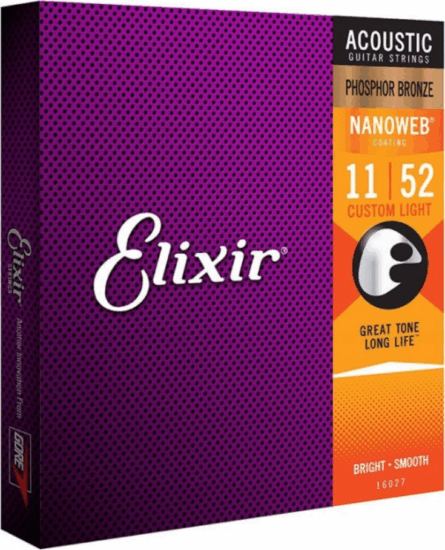 Elixir 16027 Custom Light NW (11-52) Akusztikus Gitárhúr-készlet ( 6db / csomag)