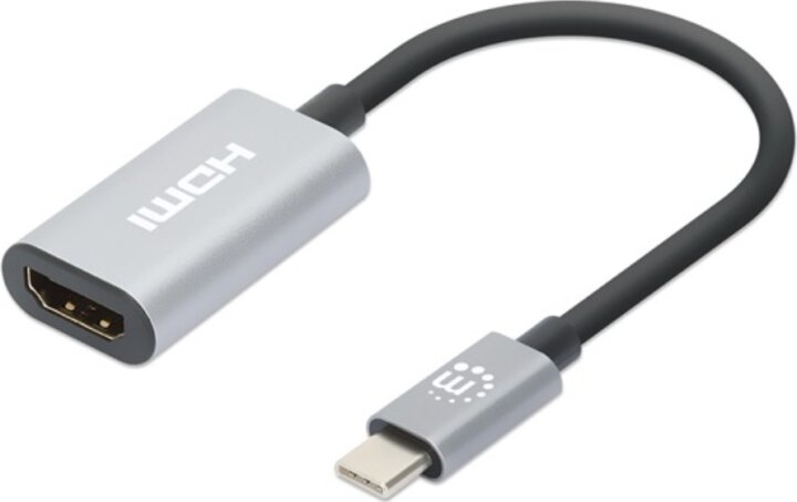Manhattan 153973 USB-C apa - HDMI anya 4K 60Hz Átalakító Adapter - Szürke