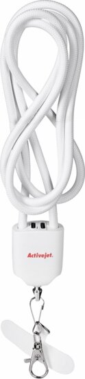 Activejet 3-in-1 USB-C apa - USB-A/Lightning apa Adat és Töltőkábel 1,25m - Fehér