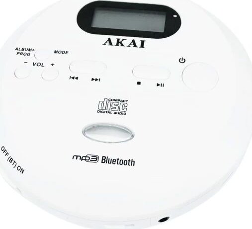 Akai ACDP-100 Hordozható Bluetooth CD Lejátszó - Fehér