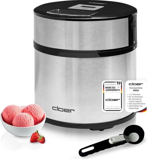 Cloer 9959 Fagylaltkészítő 1,5L 12W - Inox Cloer 9959 Fagylaltkészítő 1,5L 12W - Inox