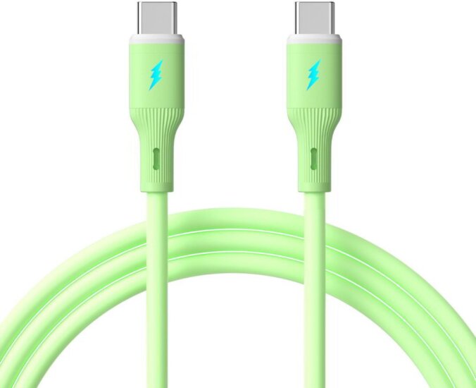 Akyga AK-USB-69 USB-C apa - USB-C apa Adat és Töltőkábel 60W 1m - Zöld