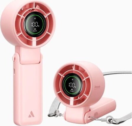Aecooly Halo 02 Hordozható Kézi ventiltor 19cm - Rózsaszín