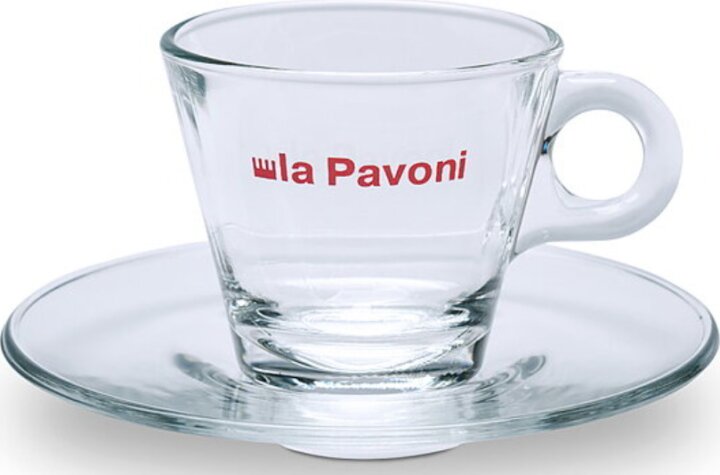 La Pavoni LPACUPGL01 75ml Üveg Eszpresszó Csésze 6 darabos + Alj - Átlátszó