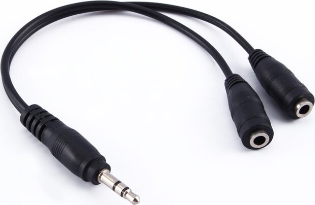 Goobay 50464 JACK elosztó 0.2m (3.5mm jack apa - 2x3.5mm jack anya)