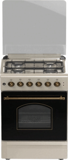 Novacook T50GE-RETRO Kombinált 4 zónás szabadonálló Gáz/Elektromos Tűzhely - Bézs