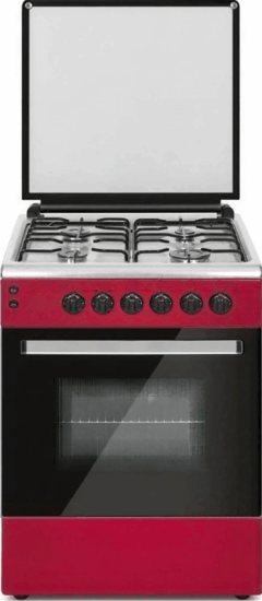 Novacook T50GE-RED Kombinált 4 zónás szabadonálló Gáz/Elektromos Tűzhely - Piros