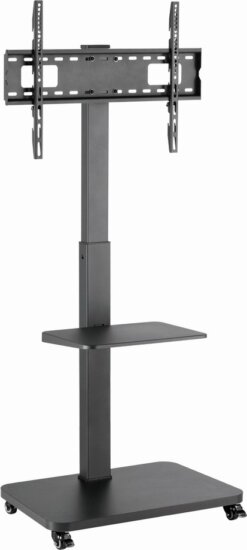 Gembird TVS-75S-02 37"-75" TV Padlóállvány Görgőkkel - Fekete