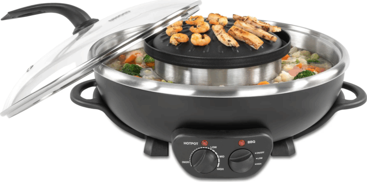 Unold 48745 Asia 2 az 1-ben Fondü / Grill készülék 1350 Watt - Fekete