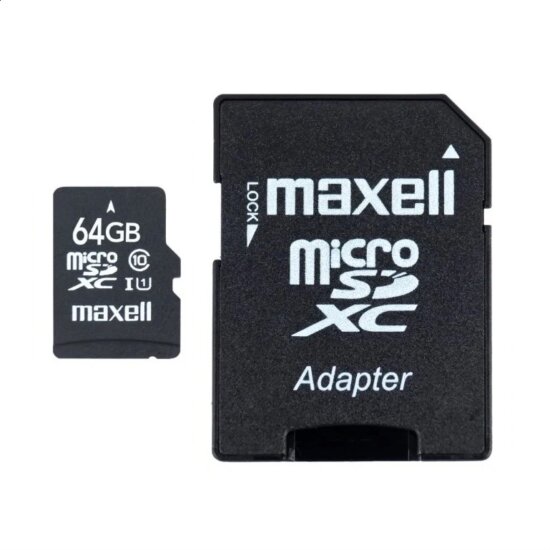 Maxell 64GB X-Series microSDXC UHS-I CL10 Memóriakártya + Adapter