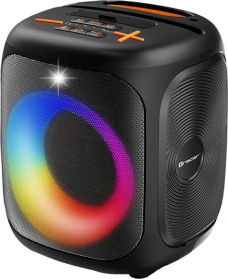 Tracer Cube20 TWS RGB Akkus Hordozható Bluetooth Hangszóró 20W - Fekete