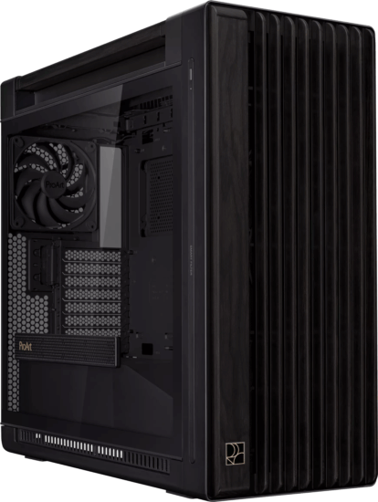 ASUS ProArt PA602 Wood Edition Modern Midi Torony + 2db 200mm ventilátor + 1db 140mm ventilátor - Fekete