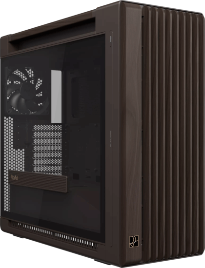 ASUS ProArt PA602 Wood Edition Edzett üveg Panel Midi Torony + 2db 200mm ventilátor + 1db 140mm ventilátor - Barna