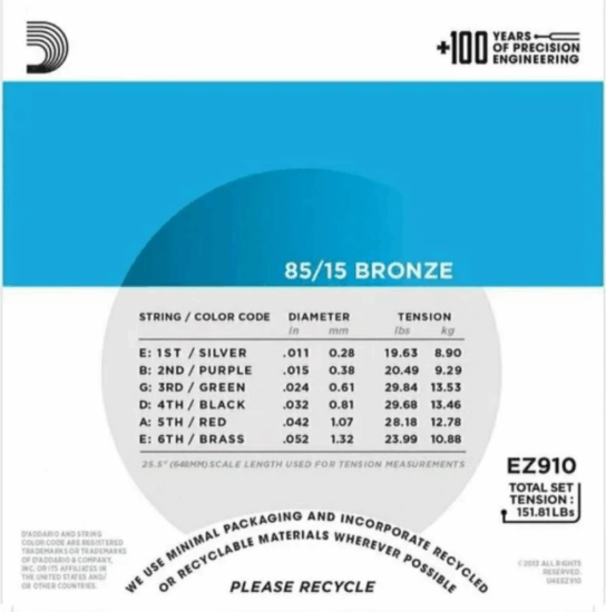 D'Addario EZ910 Bronze Akusztikus Gitárhúr-készlet (11-52) D'Addario EZ910 Bronze Akusztikus Gitárhúr-készlet (11-52)