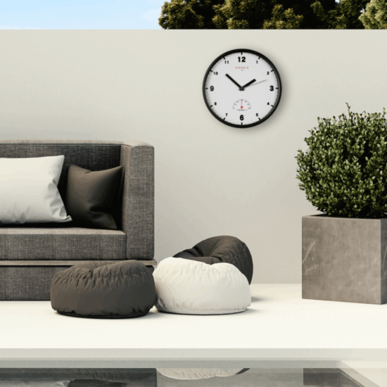 Kienzle 14982 DCF rádiójelű Kültéri Kerti Falióra Ø 30cm - Fekete