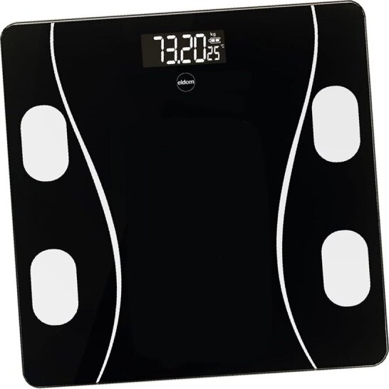 Eldom TWO610 Smart Digitális Személymérleg Max 180kg - Fekete Eldom TWO610 Smart Digitális Személymérleg Max 180kg - Fekete