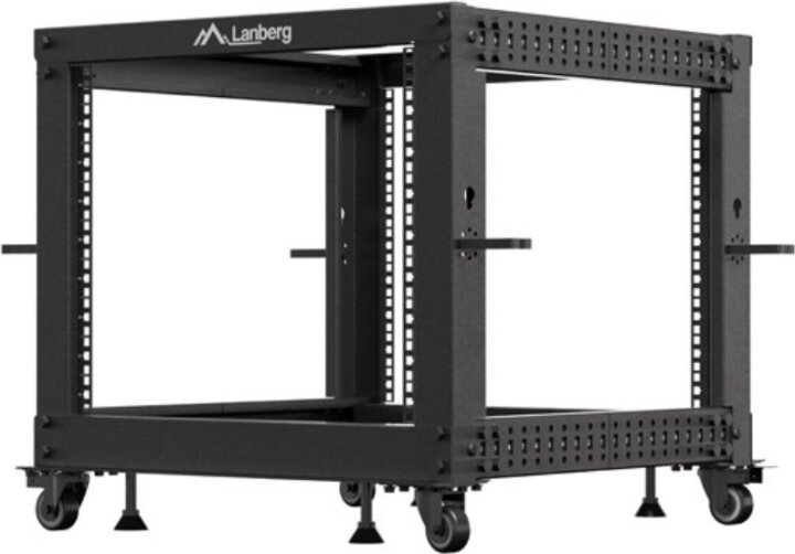 Lanberg 19" Szabadon Álló Nyitott Rack Állvány 9U 600x600 - 1100mm - Fekete