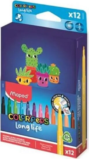 Maped Color Peps Longlife Filctoll készlet - Vegyes színek (12 db / csomag)
