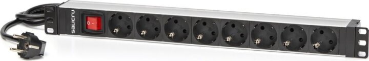 SPS 8F 19" Rack 8 aljzatos Hálozati PDU Elosztó 2,5m - Fekete