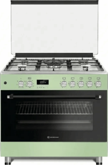 Novacook F9S50E6 Kombinált 5 zónás szabadonálló Gáz/Elektromos Tűzhely -Zöld