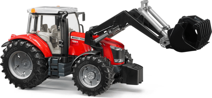 Bruder Massey Ferguson Traktor Homlokrakodóval - Piros