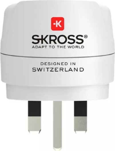Skross 1.500230C-E EU -> UK 250V Utazó Adapter - Fehér