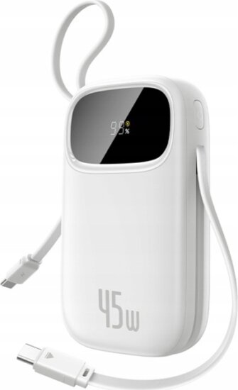 Baseus EnerFill FC31 Powerbank integrált 2x USB-C Kábellel 20000mAh 45W - Fehér