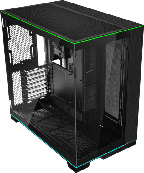 Lian Li O11D EVO RGB Midi Torony Számítógépház + 3db 120mm ventilátor - Fekete